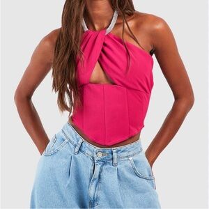Boohoo crop corset